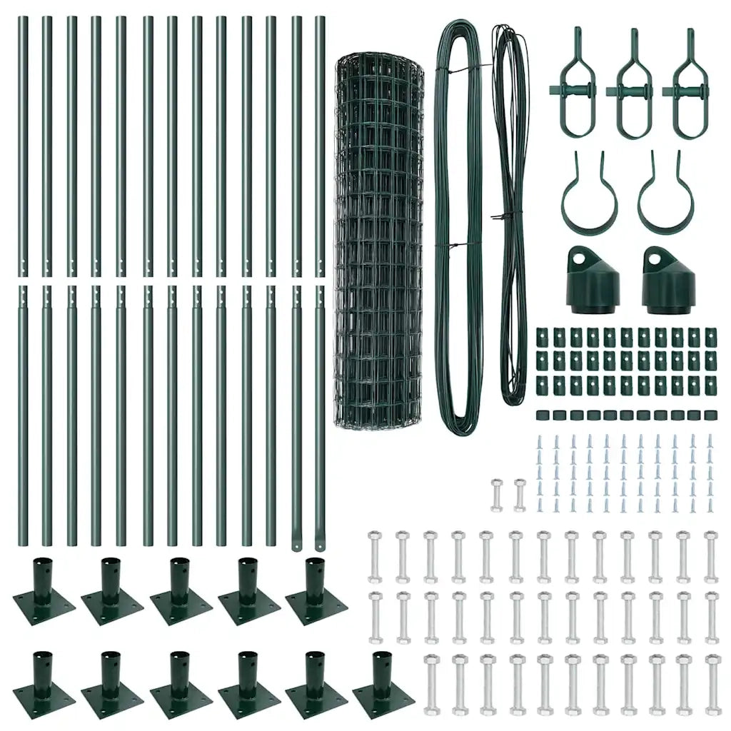 Recinzione da Giardino | Recinzione con Posto Verde 0,8 x 25 m Acciaio e PVC