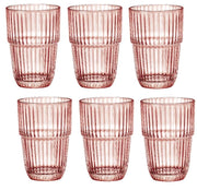 Set 6 Bicchieri da Tavola Long Drink Barshine Peach Impilabili 38 cl