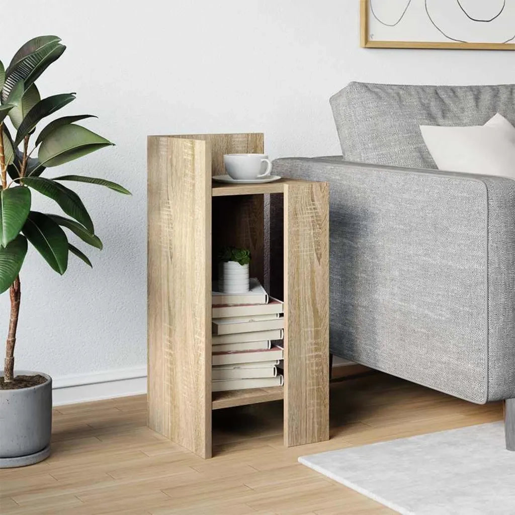 Tavolino Laterale | Tavolo laterale con Ripiano Rovere Sonoma 25,5x27x60 cm