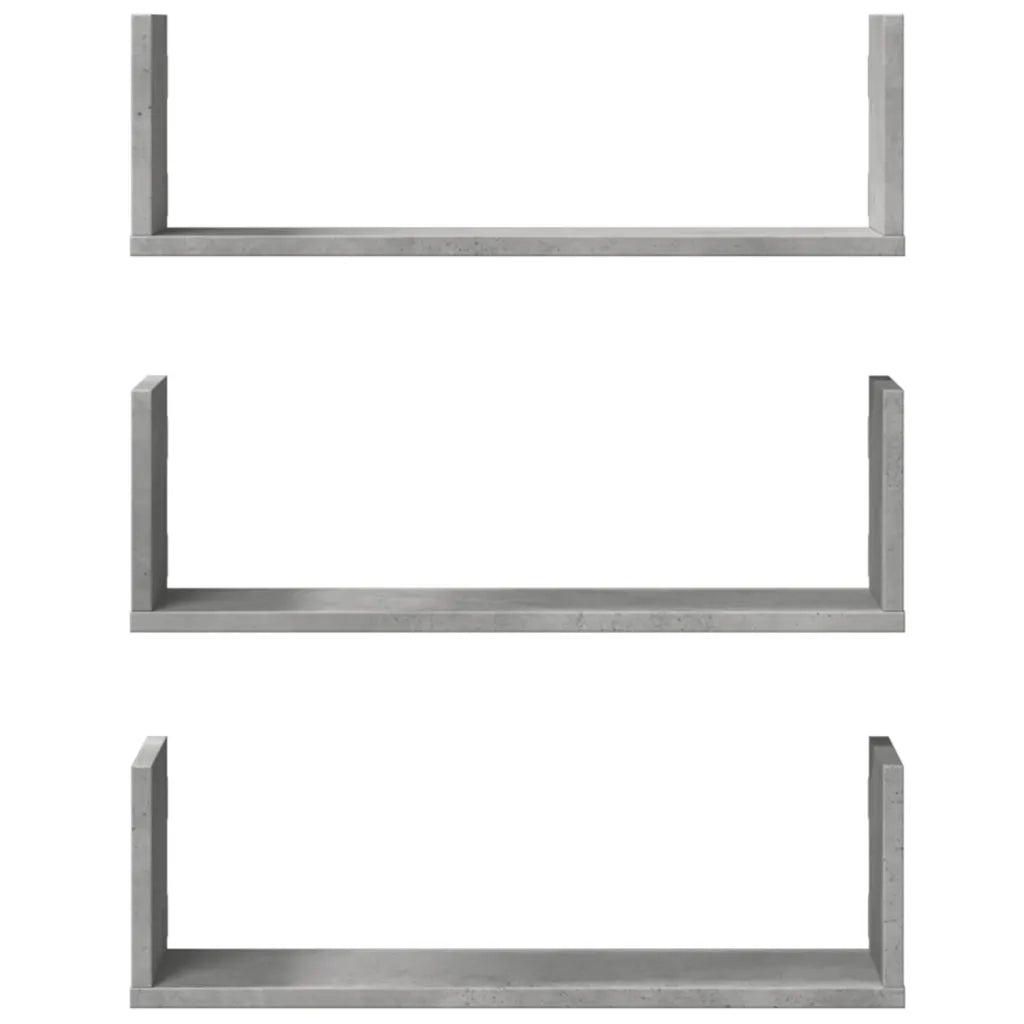 Mensole a Muro 2pz Grigio Cemento 58x18x18 cm in Truciolato