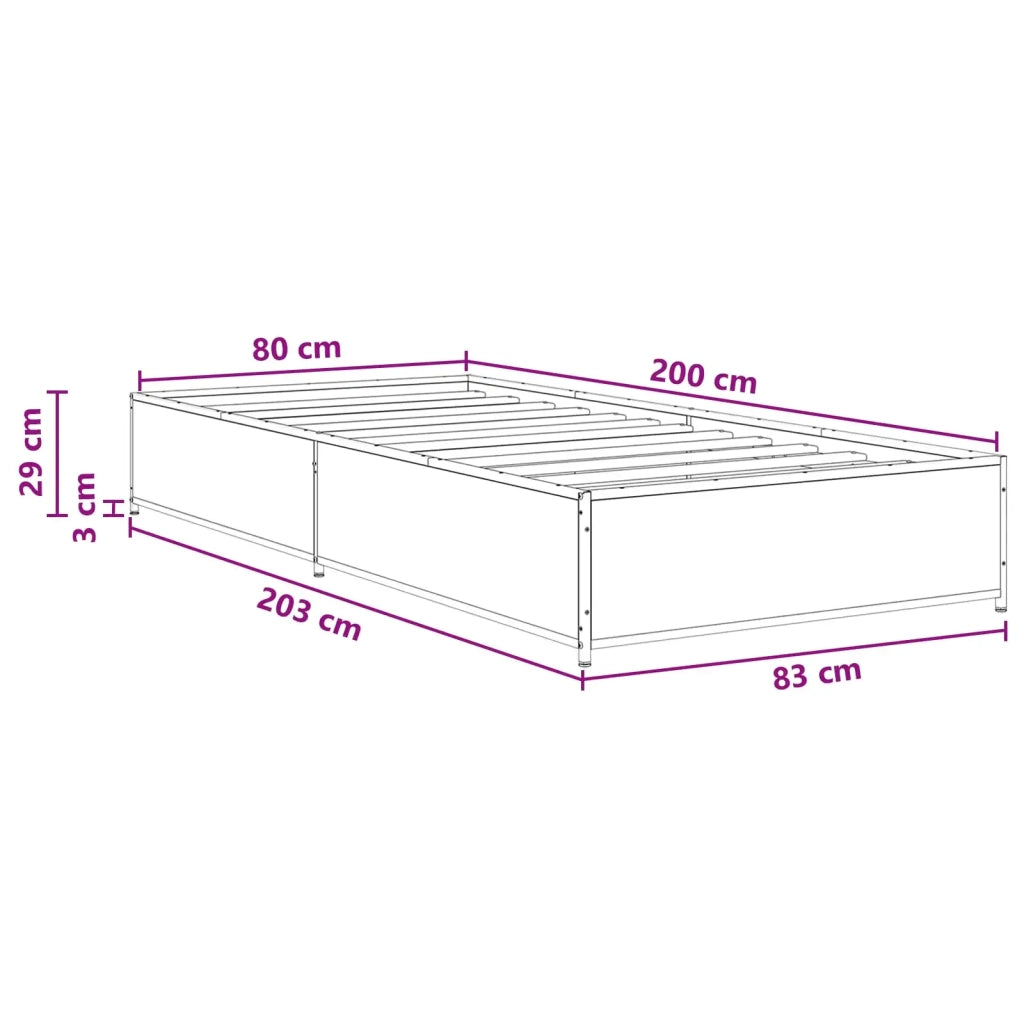 Struttura del letto Legno antico 80 x 200 cm 8009139