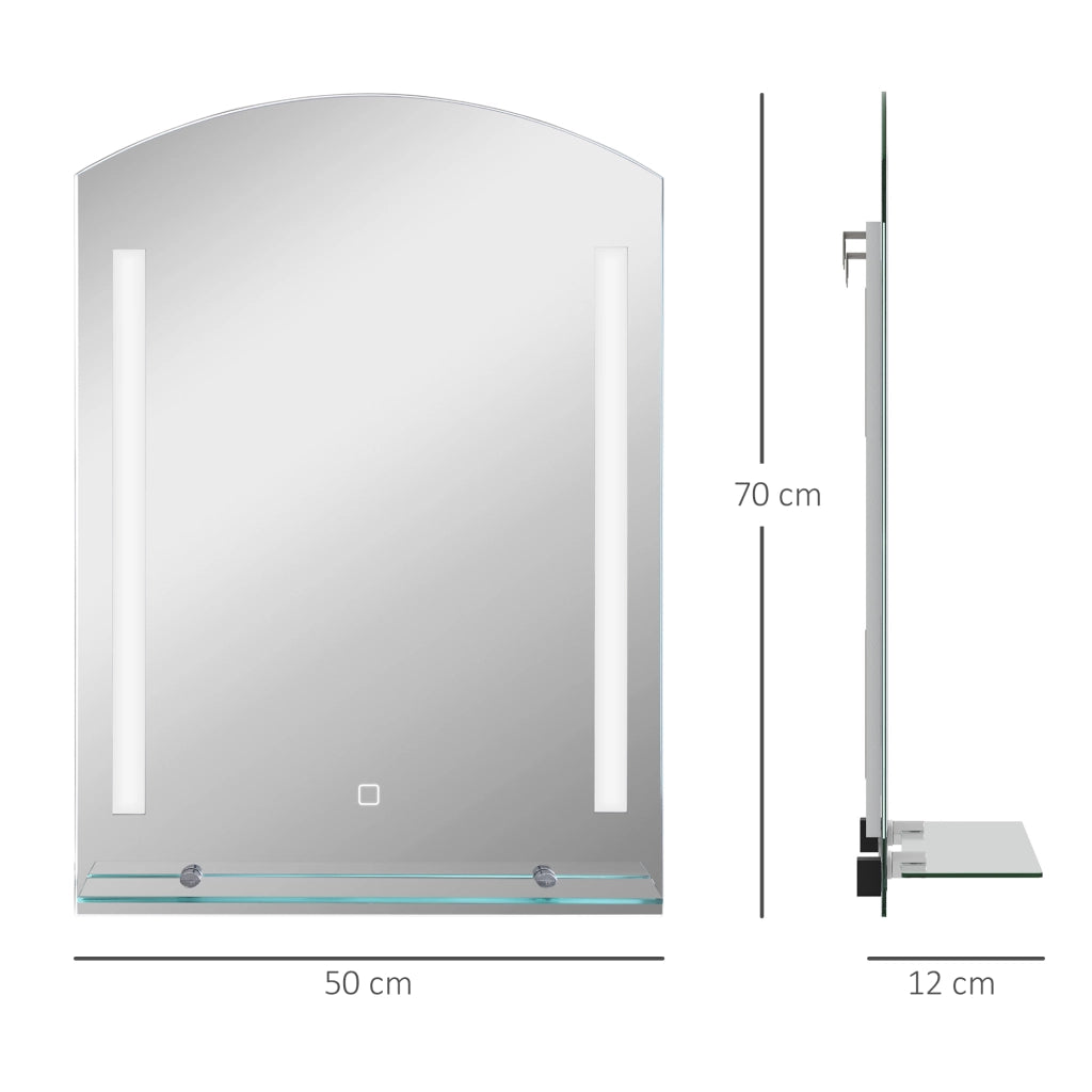 Specchio Bagno con Luce LED ¨C zephmum ¨C 70x50 cm Bianco