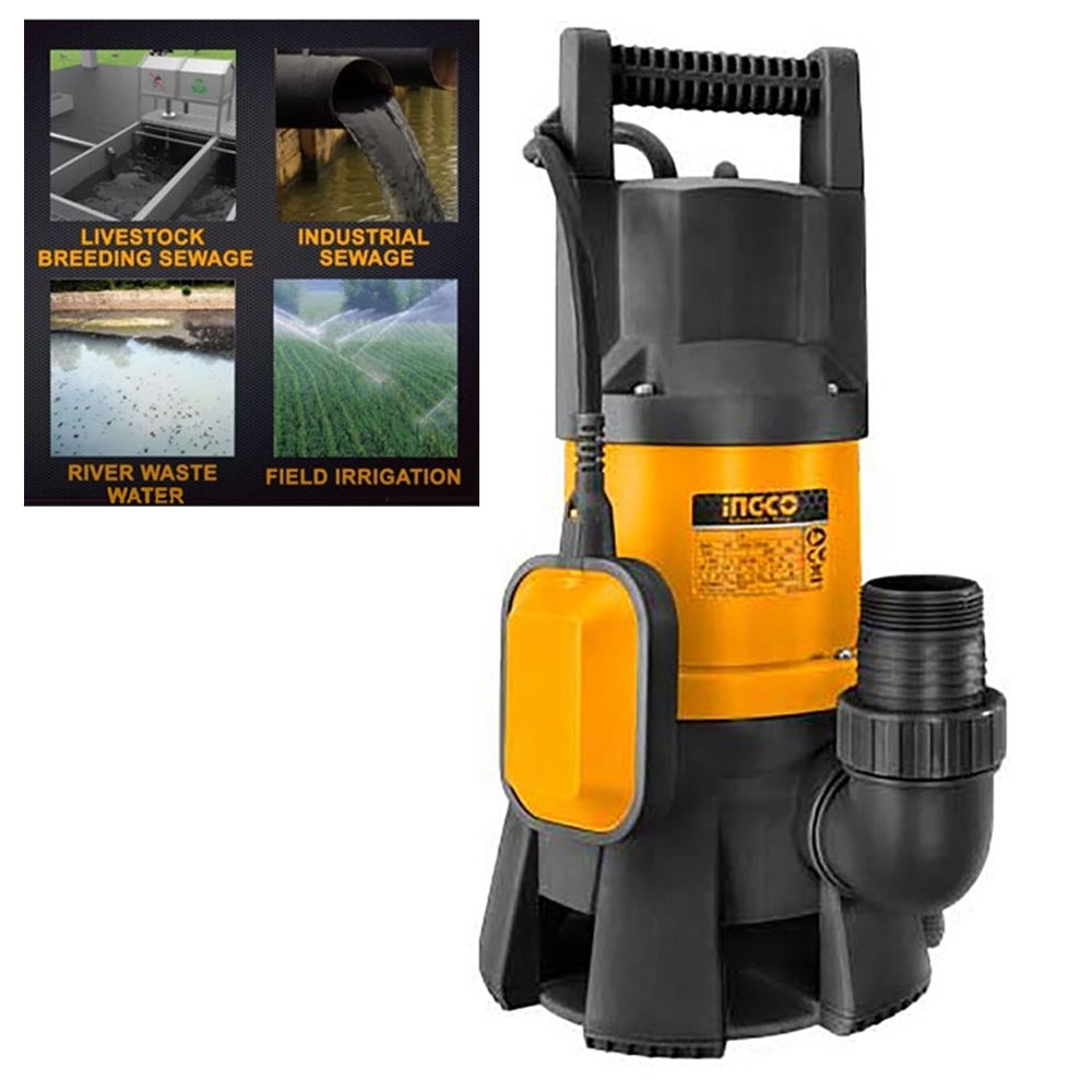 Pompa immersione 1000 W sommersa acque sporche nere - Ingco SPD10001
