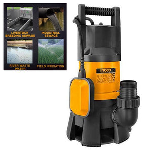 Pompa immersione 1000 W sommersa acque sporche nere - Ingco SPD10001