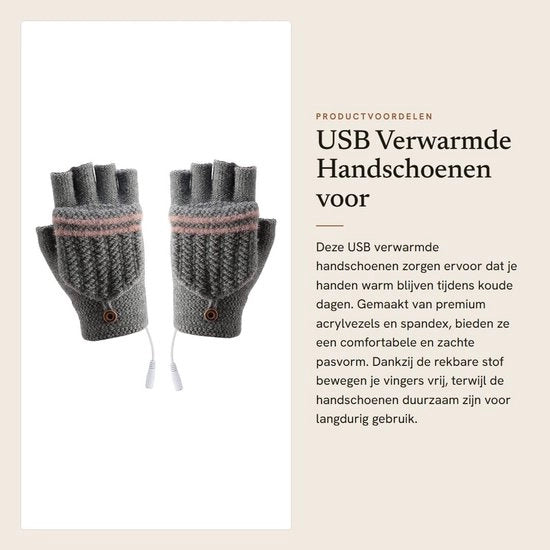 Manopole a riscaldamento USB per uso invernale con dita intermedie e intere.
