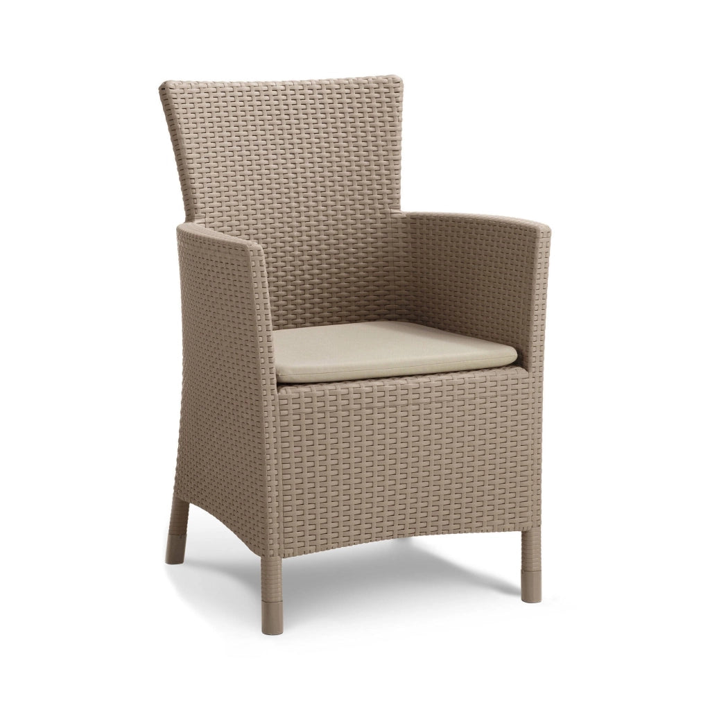 Poltrona da esterno Steinbach, Poltroncina da giardino, Seduta outdoor, Poltrona per esterni, 62x60 h89 cm, Tortora