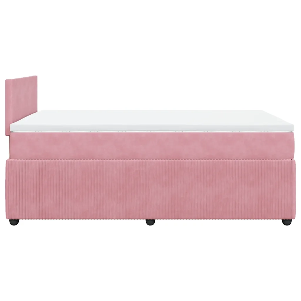 Giroletto a Molle con Materasso Rosa 120x200 cm in Velluto