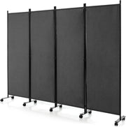 Divisorio Paravento con Ruote 4 pezzi, Divisorio da Parete in Ferro, Protezione Privata per Camera da Letto, Ufficio，224 x 172 cm，4 Colori