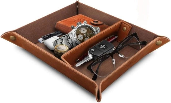 Organizzatore per la cucina - Pratica conservazione per portafogli e orologi - Supporto per le chiavi per casa e ufficio (Marrone chiaro)