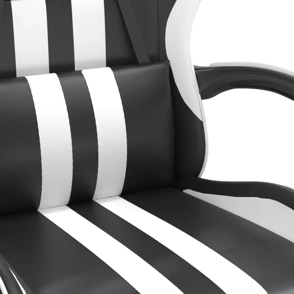 vidaXL Sedia da Gaming Girevole Nero e Bianco in Similpelle