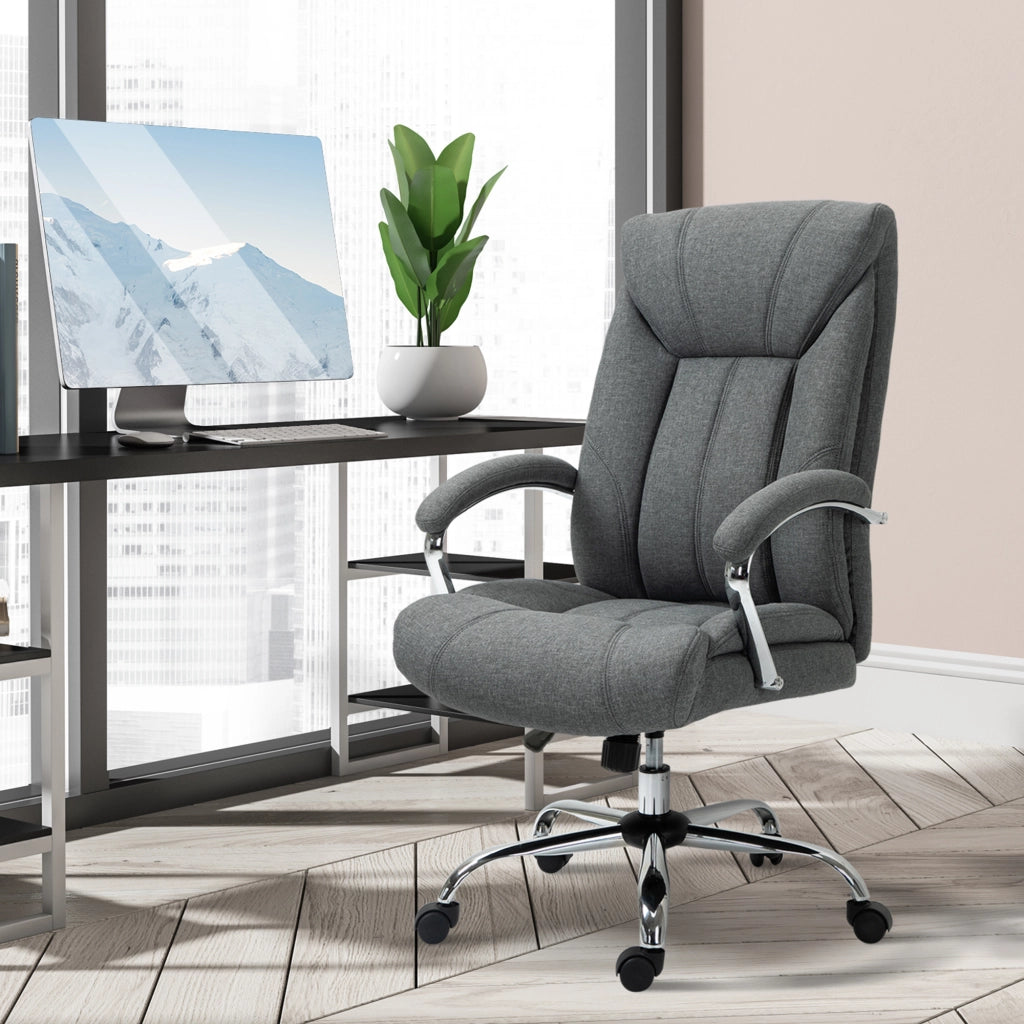 Sedia da ufficio ergonomica ¨C zephmum ¨C regolabile in altezza schienale alto basculante 65x78x118 cm grigio