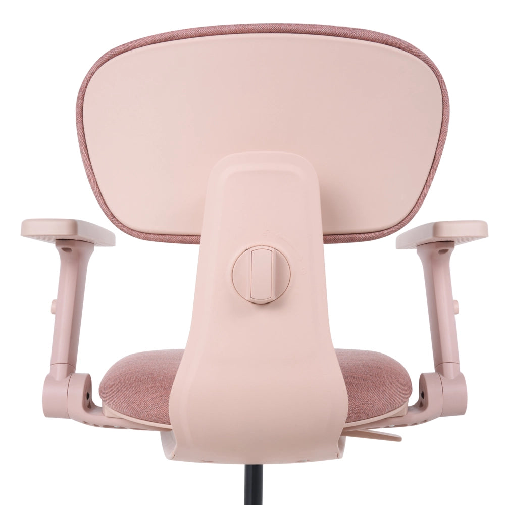 Sedia da ufficio in tessuto rosa con schienale e braccioli regolabili, design moderno, per l'ufficio domestico