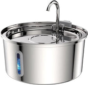 Fontana per animali - 3.2 L - Acciaio inossidabile - Fontana per animali con vetrata - Fontana per animali - Fontana per animali in acciaio inossidabile - Dispensatore di acqua per animali - Con adattatore e porta USB