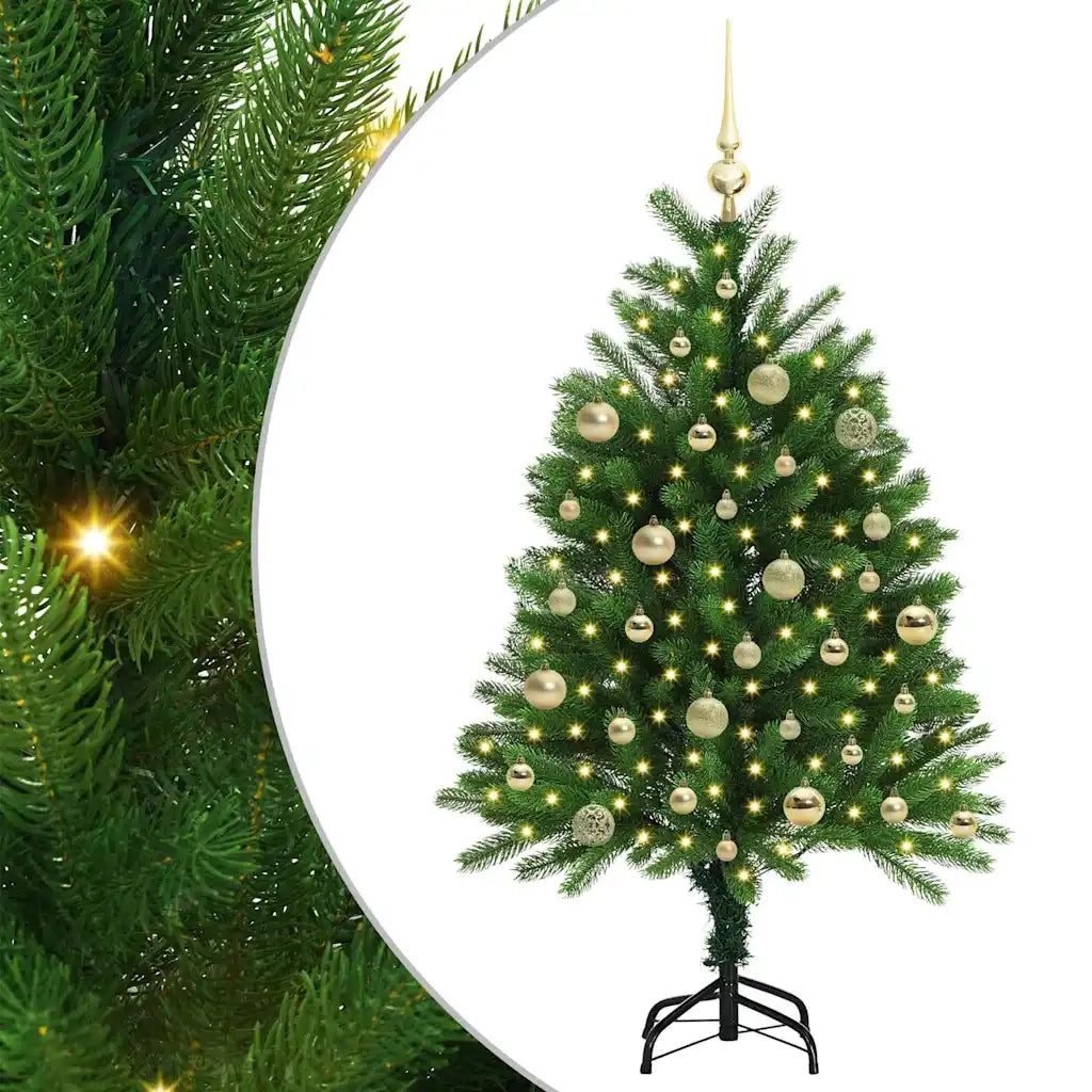 Albero di Natale | Decorazioni natalizie con 150 LED con supporto Verde 120 cm PE