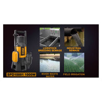 Pompa immersione 1000 W sommersa acque sporche nere - Ingco SPD10001