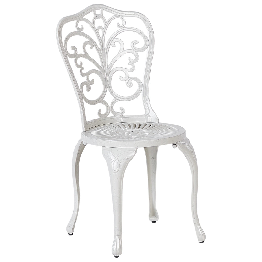 Set da giardino in metallo per bistrot Tavolo e sedie bianco sporco stile vintage
