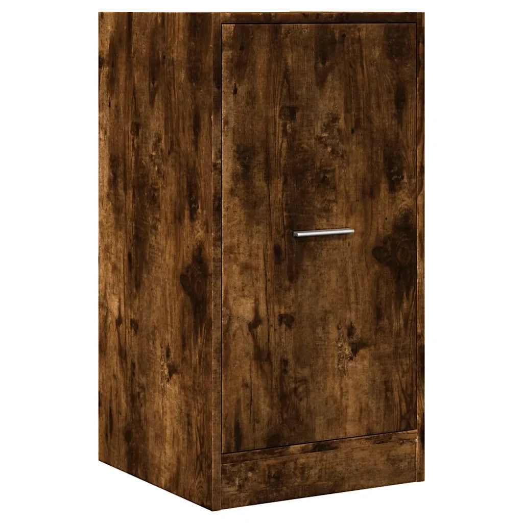 Mobiletto multifunzionale da farmacia per cucina o ufficio 40 x 41 x 77 cm realizzato in legno composito finitura rovere affumicato 02_0050632