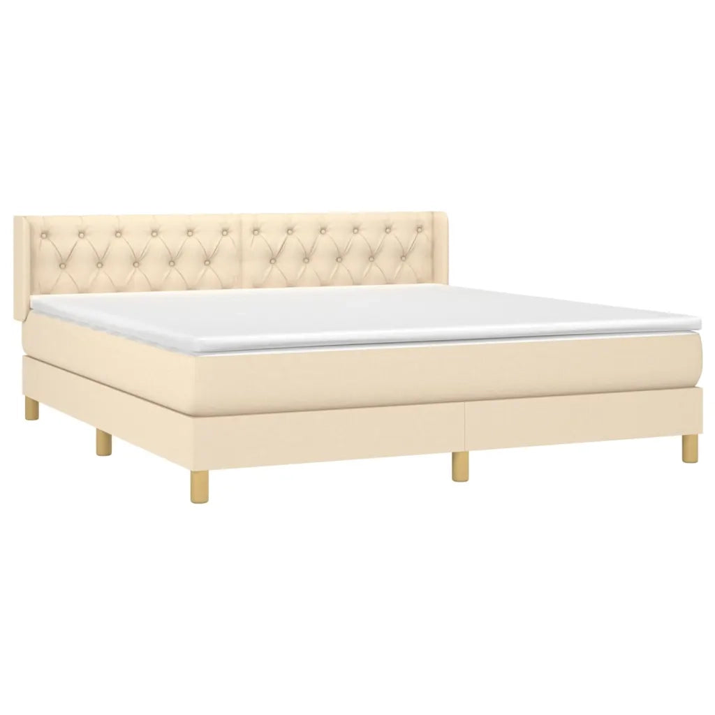 Giroletto a Molle con Materasso Crema 160x200 cm in Tessuto 3130526