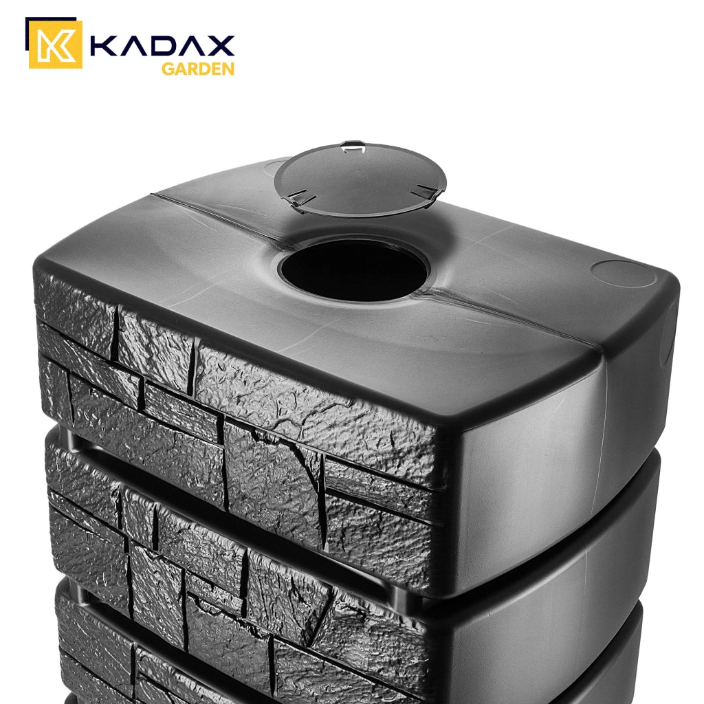 Serbatoio per acqua piovana KADAX da 500 litri, contenitore per acqua piovana con rubinetto.