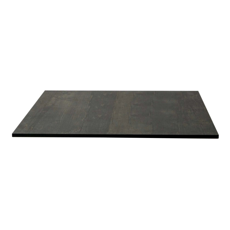 Top tavolo hpl effetto legno nero rettangolare cm 55x69x1