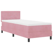 Letto singolo | Letto per adulti | Letto a Sorgente LED con materasso Rosa 80 x 200 cm Velluto