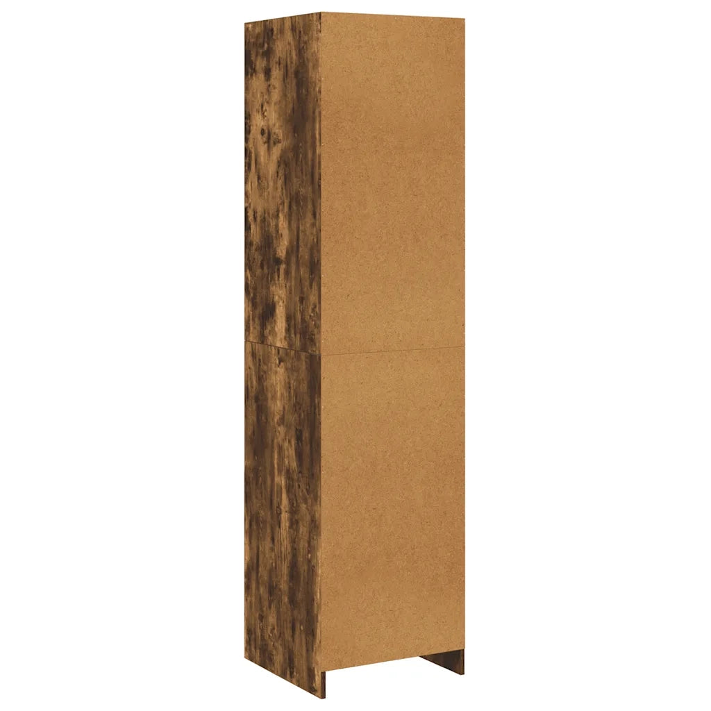Elegante mobile contenitore con cassetti 50 x 50 x 200 cm in legno composito finitura rovere affumicato 02_0048154