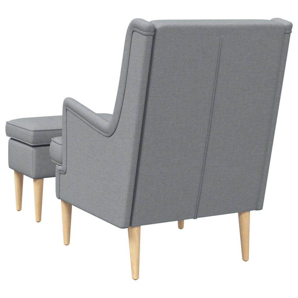 Poltrona con Ottomano 2 pz Grigio Chiaro Tessuto 3418811