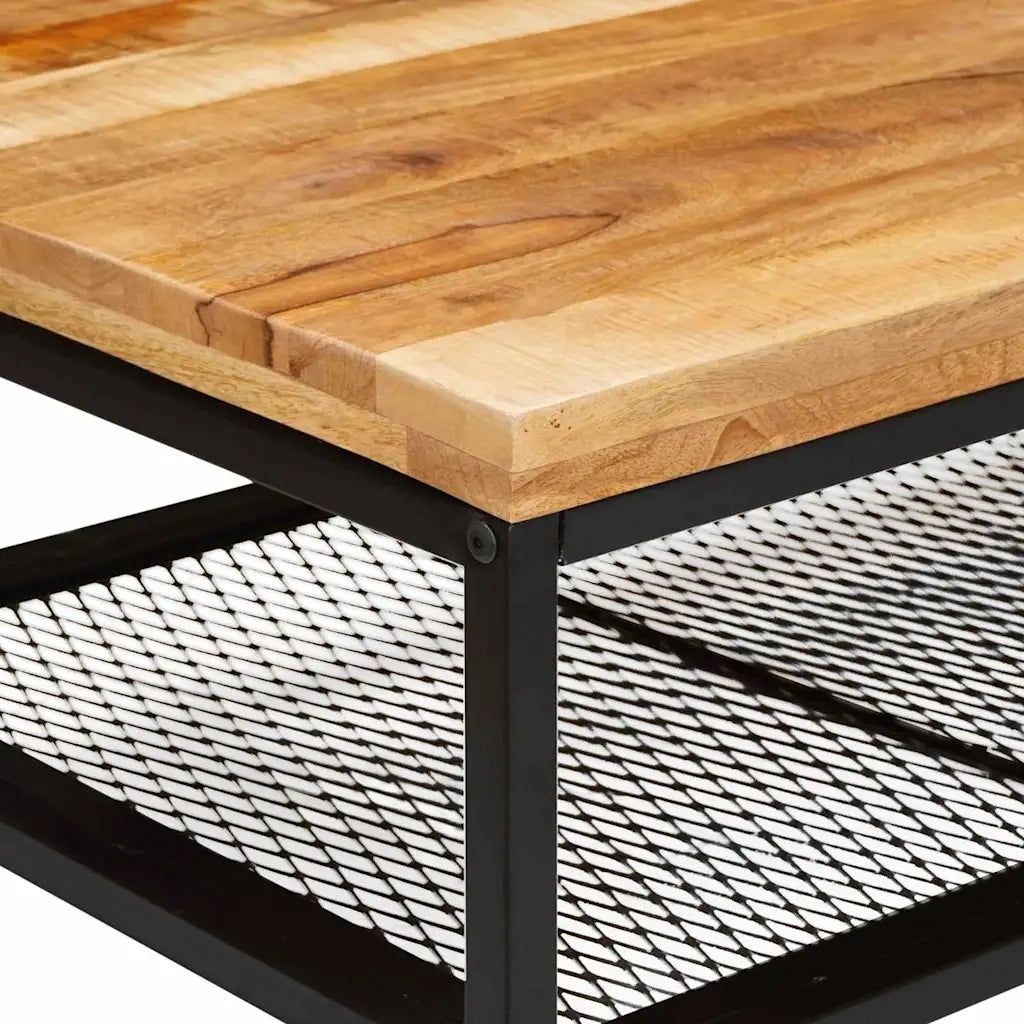 Tavolino da salotto Marrone e Nero Legno di mango massello