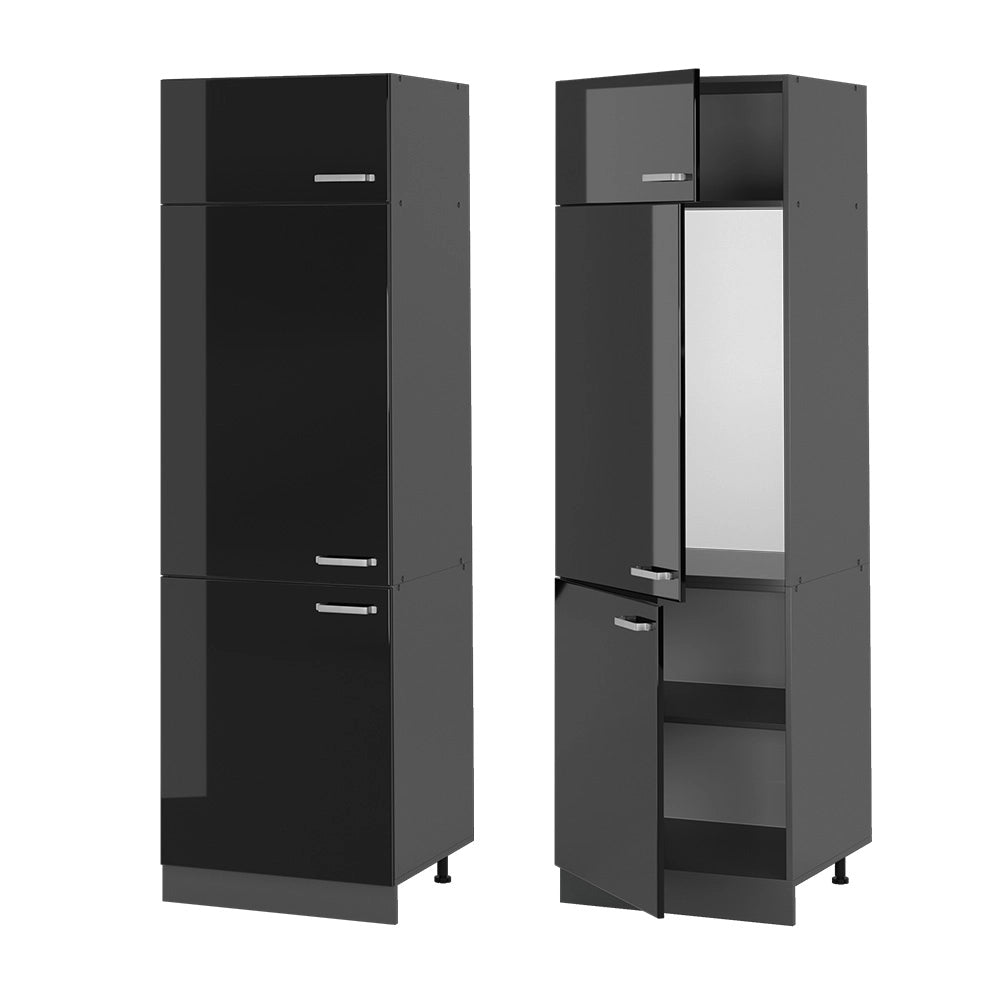 Vicco Armadio frigorifero Nero lucido 60 cm