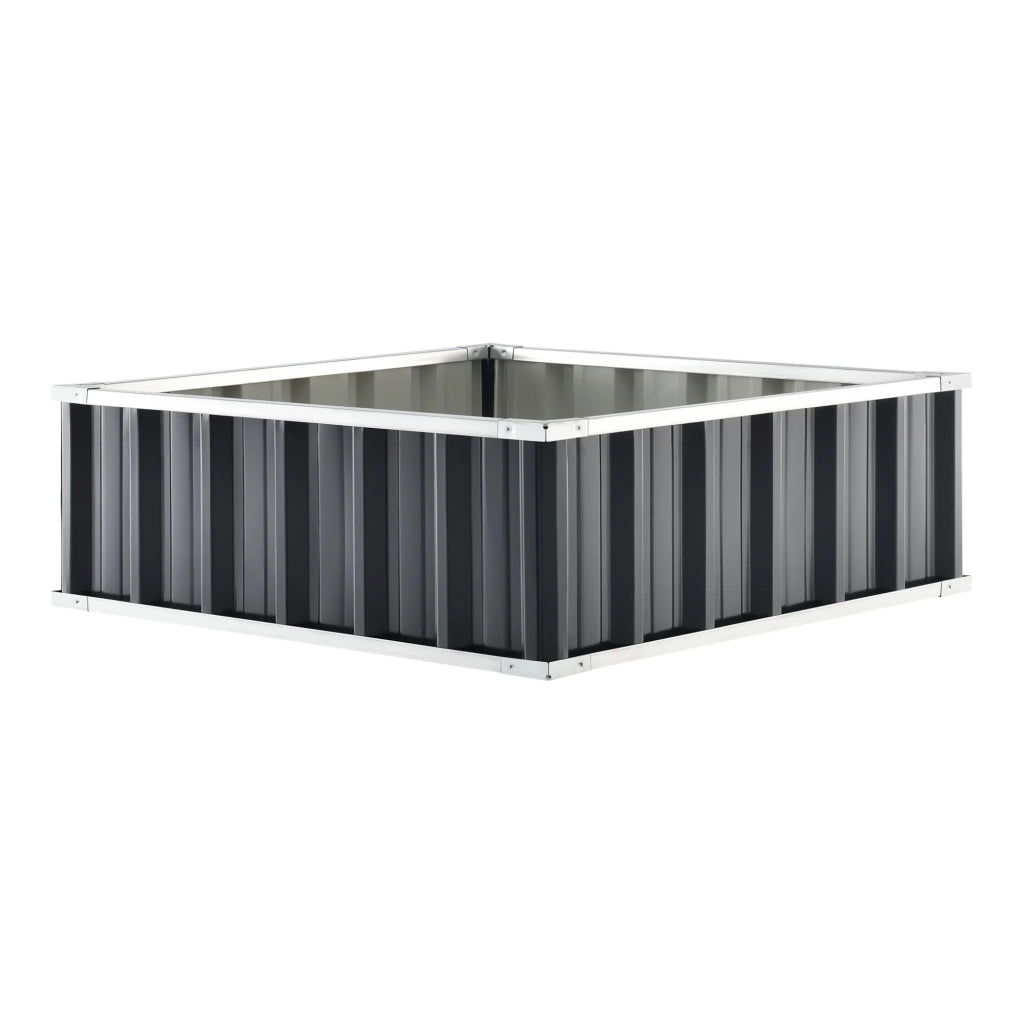 Fioriera quadrata in acciaio zincato 90 x 90 x 30 cm antracite 03_0007189
