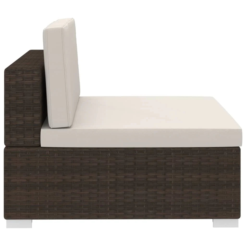 Set di mobili da giardino mobili da esterno set da 3 pezzi con cuscini resina intrecciata marrone 02_0016003