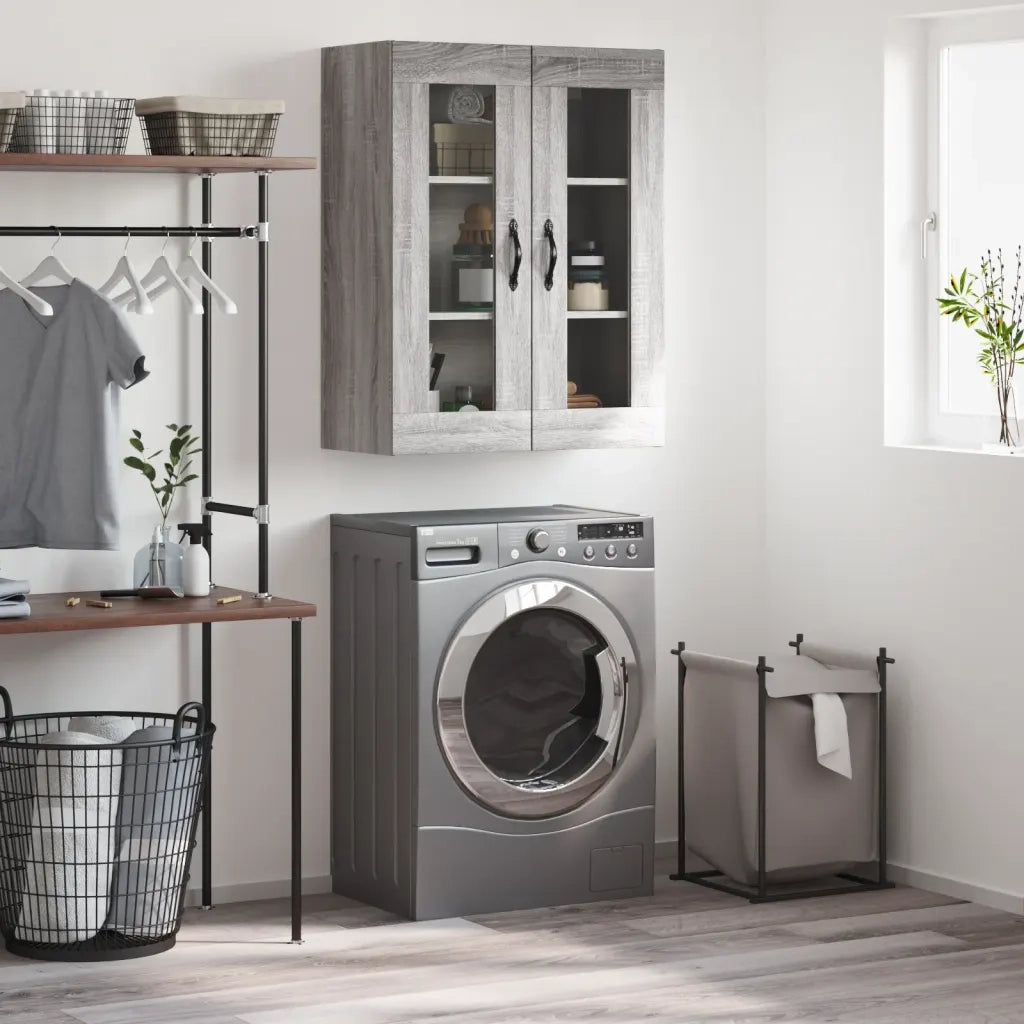 Armadietto a Muro | Mobile a Parete Grigio Sonoma 69,5x34x90 cm Legno Multistrato