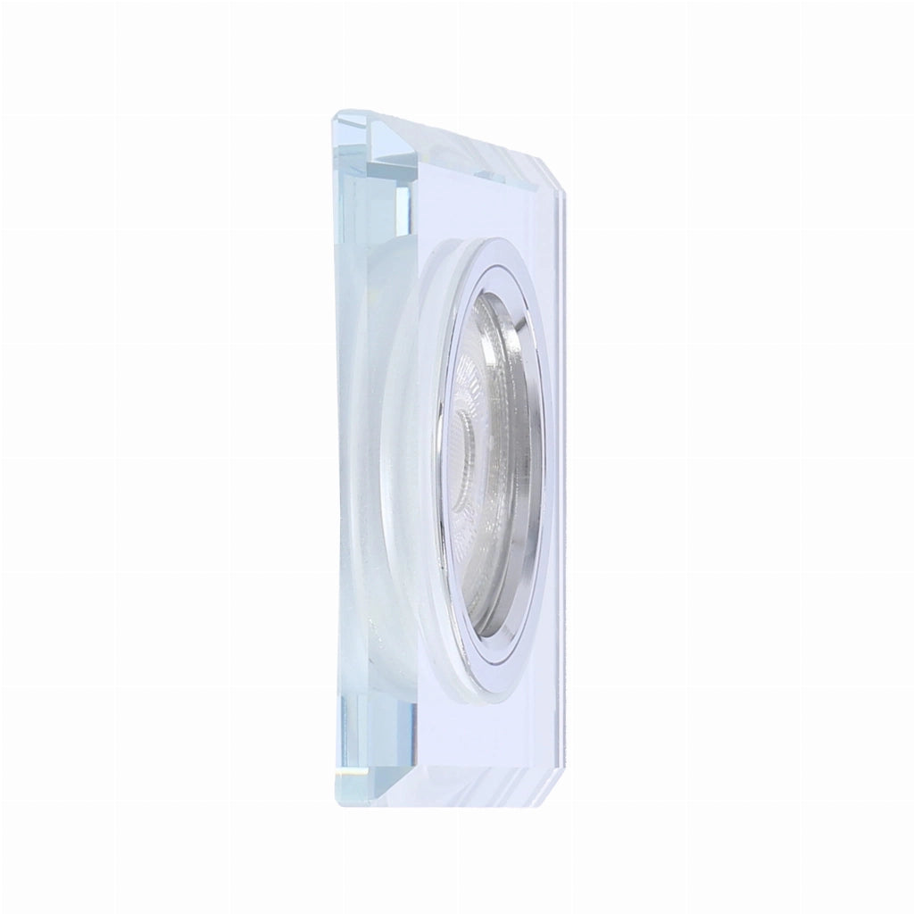 Faretto incasso quadrato vetro cromo GU10+LED Candellux SS-22