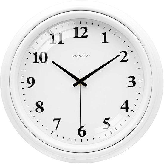 Cronometro da Parete Moderno, Grande Orologio da Parete Bianco Silenzioso senza Ticchettio per Salotto Cucina Ufficio Camera da Letto, 30cm