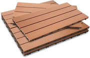 Tegoli WPC 60x30cm 6 pezzi 1m² per pavimento esterno Tegoli per balcone e terrazza Montaggio rapido Tegoli per giardino e balcone Pannelli per pavimento esterno Tegoli per pavimento esterno in legno composto