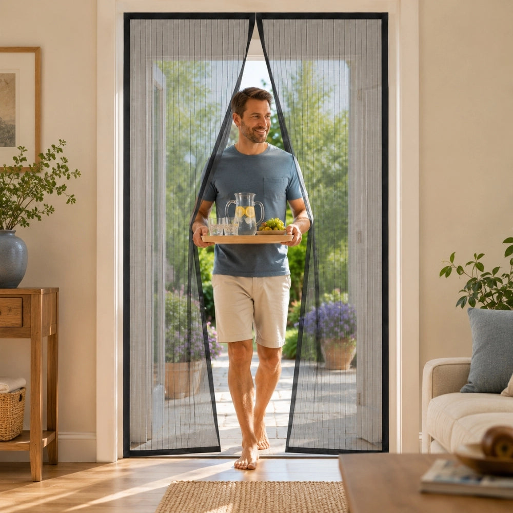 Zanzariera magnetica 100x220 cm per porta finestra con calamita, tenda anti zanzare e insetti resistente traspirante,...