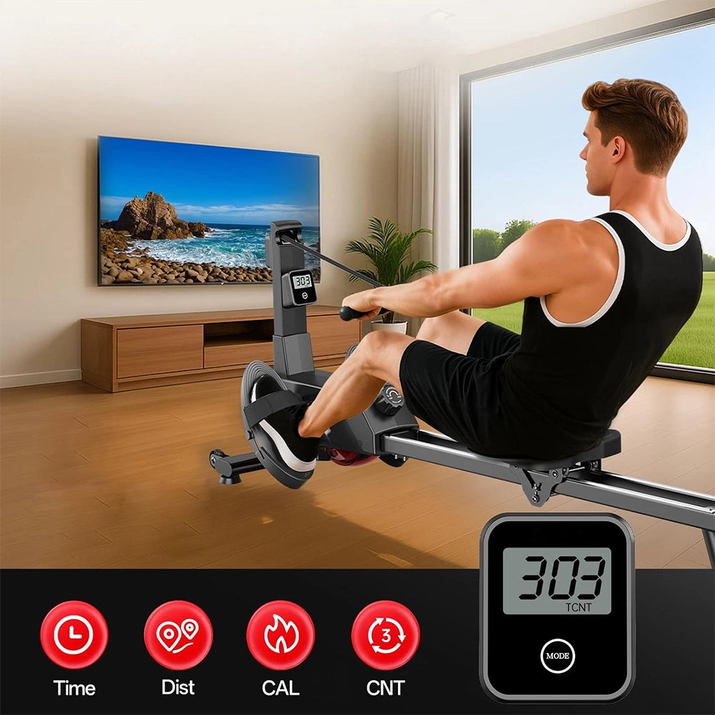 Vogatore Pieghevole Salvaspazio Fitness per Casa Ergonomico 8 Livelli Resistenza
