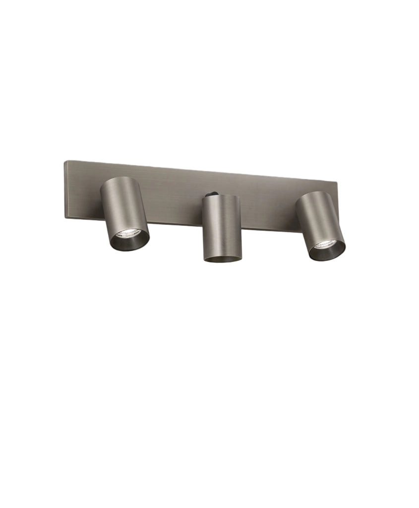Faretto Flores 3 Luci GU10 10W in alluminio pressofuso Canna di fucile, IP20, Classe 1, Dimensioni 12,5x48x9cm - Flores Collezione