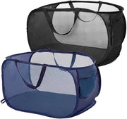 Due pop-up asciugamani pieghevoli, dimensioni 36x36x58cm, pannelli pieghevoli con maniglia, rete a maglie di apertura per l'aria; asciugamani pieghevoli per uso domestico, campeggio e viaggi