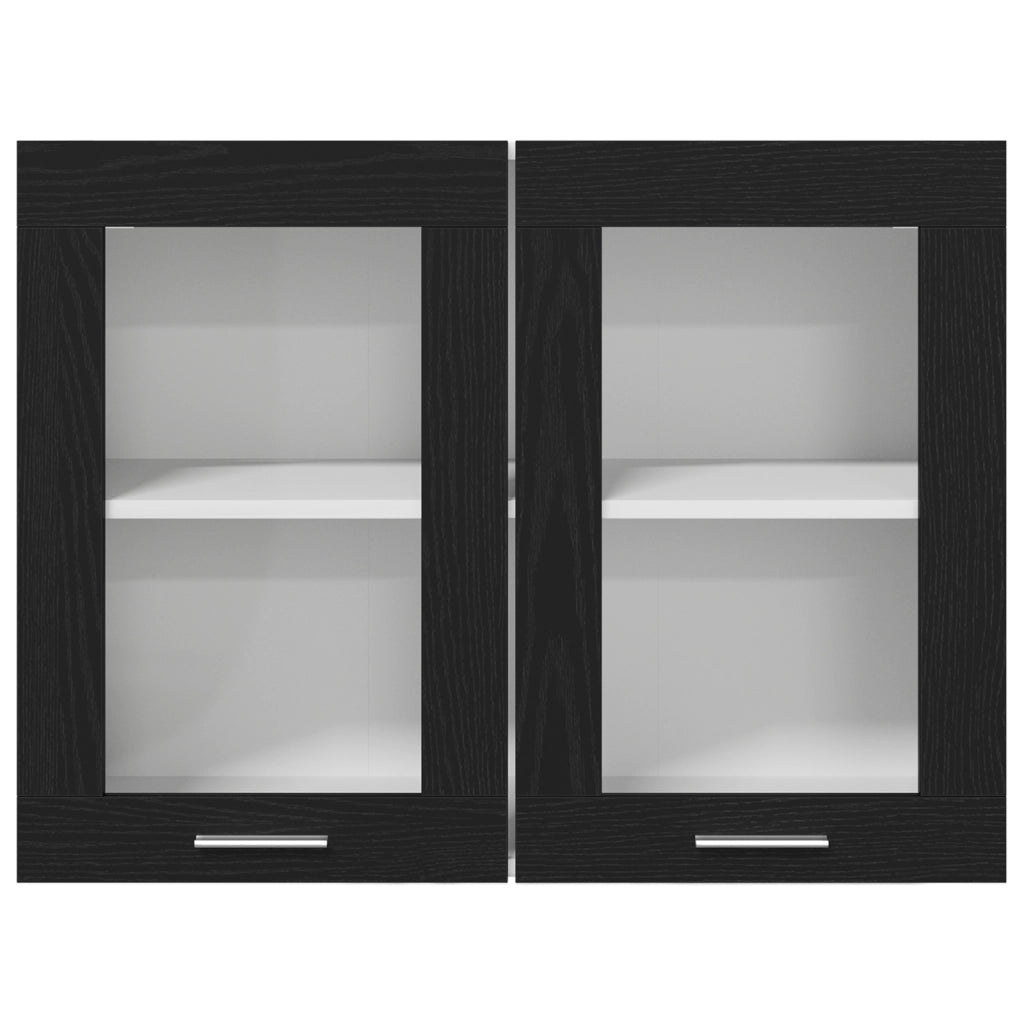 Armadio a muro in vetro nero in rovere 80x31x60 cm realizzato in legno ingegnerizzato