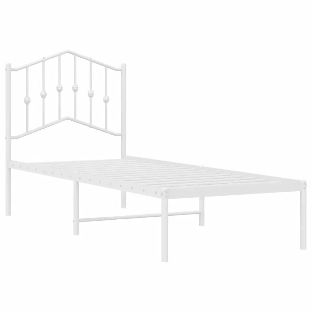 Giroletto senza Materaso con Testiera Metallo Bianco 75x190 cm 373828