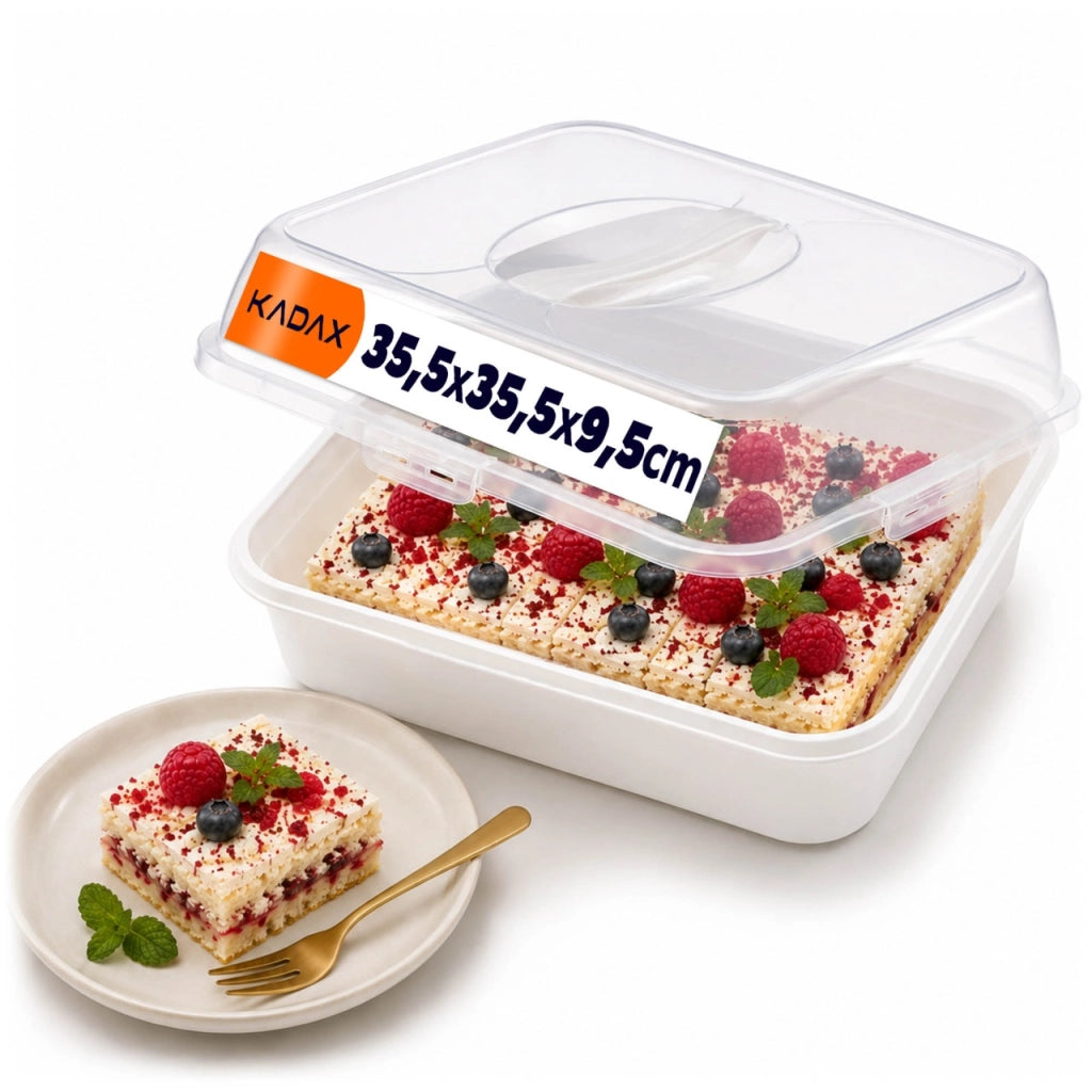 Contenitore quadrato in plastica KADAX per la cottura di torte, scatola per torte con coperchio