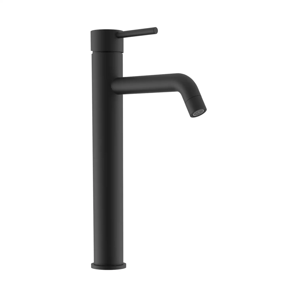 Set miscelatore lavabo alto e bidet senza scarico in ottone nero opaco | Ava