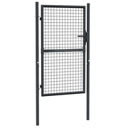 Cancello da Giardino-Porta da giardino in Rete di Acciaio Zincato 100x150 cm Grigio