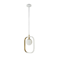 Lampada pendente Modern in Metallo Avola Bianco con Oro
