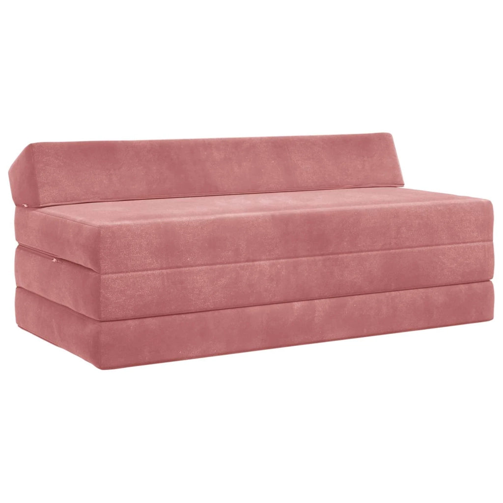 Divano Letto Pieghevole Rosa 120 x 60 x 49 cm Tessuto 900044