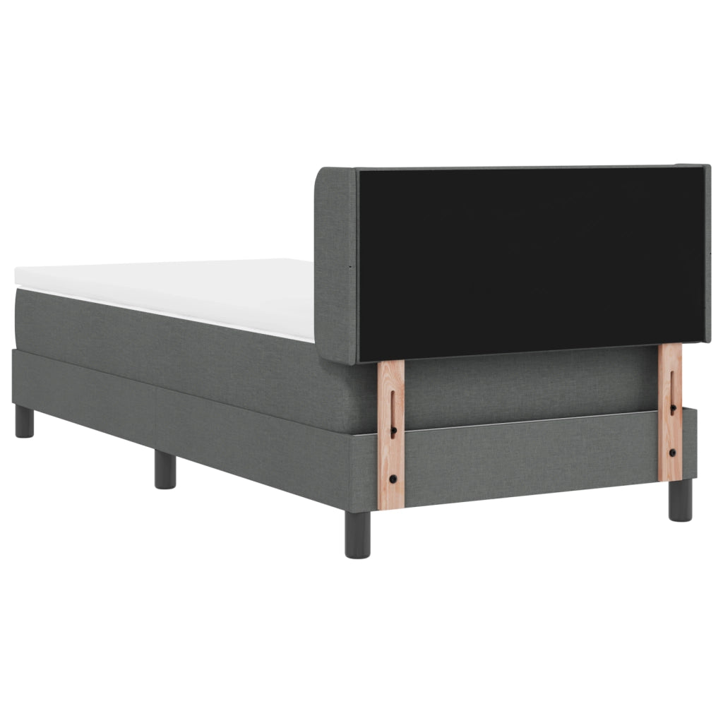 Letto a molle  con materasso grigio scuro 90x190 cm in tessuto