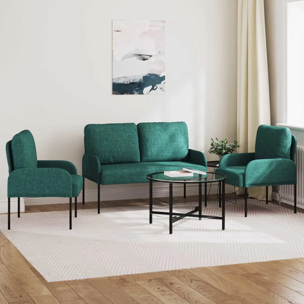 Set divani 3 pcs Verde Scuro 115 x 56 x 80 cm Legno compensato 3406212