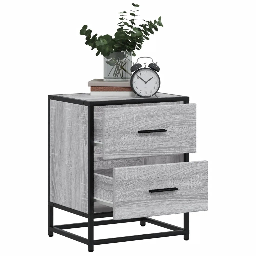 Comodini 2 pz Grigio Sonoma 40x31x50 cm in Truciolato 848681