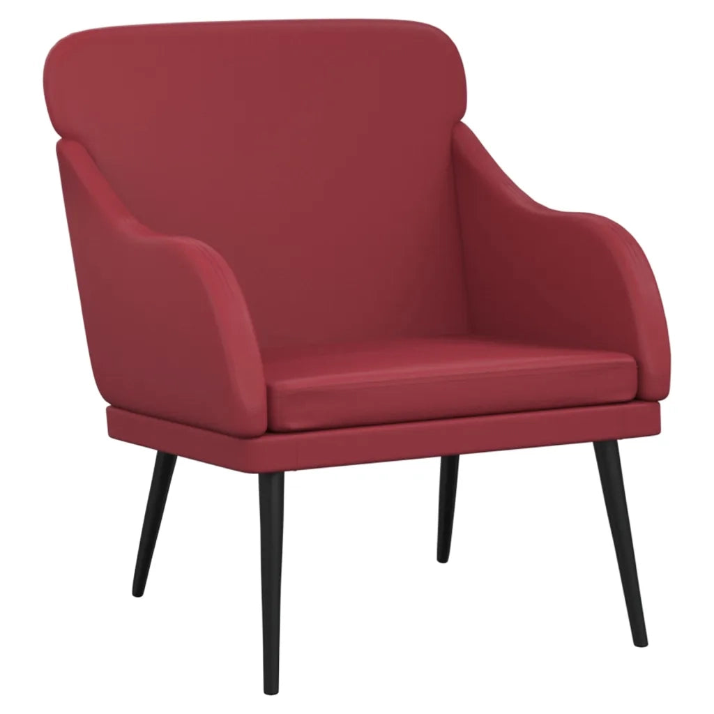 Poltrona Rosso Vino 63x76x80 cm Similpelle cod mxl 14170
